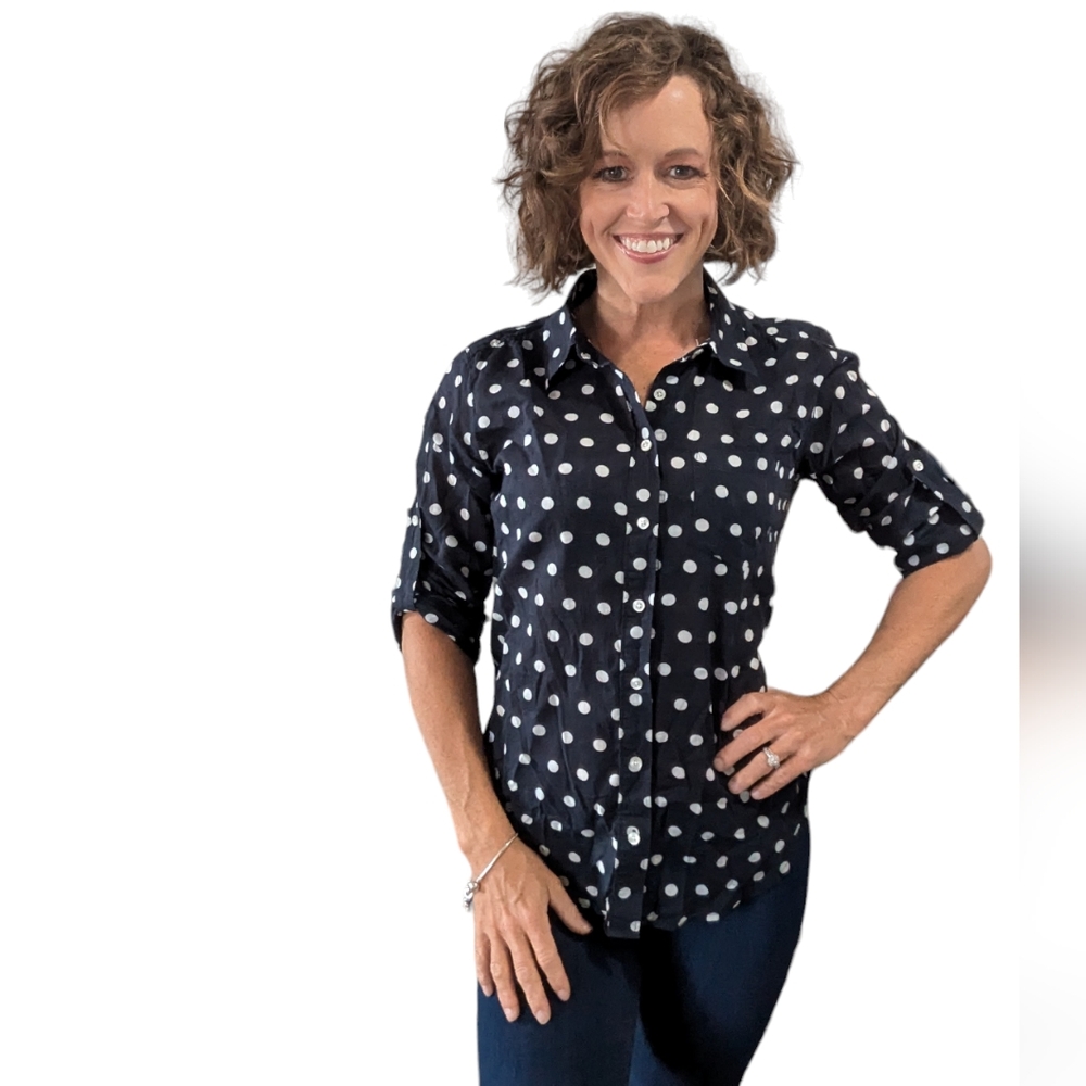 Ann Taylor Top Womens Petite Small Preppy Casual Quiet Luxury Classic Timeless